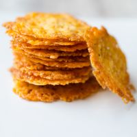 stack of cheese crisps