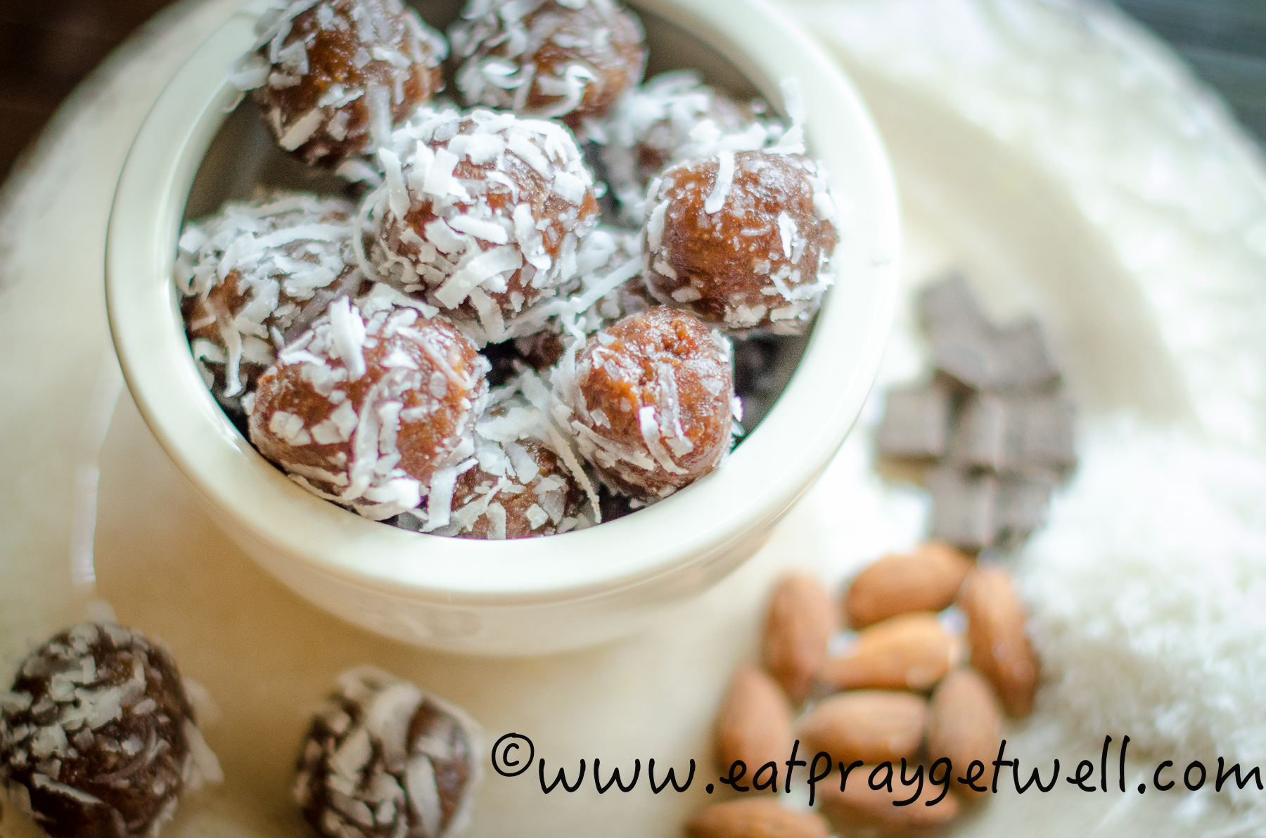NoBake Almond Joy Energy Balls Eat Pray Get Well
