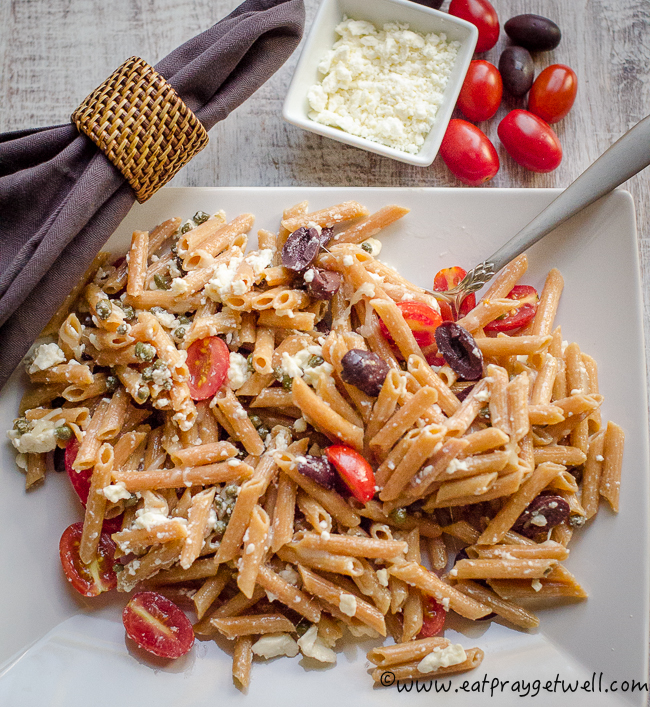 pasta with olives and feta