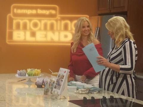 making muffins on a morning show