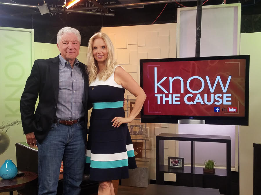 Erin Porter and Doug Kaufmann on the set of television's Know the Cause.